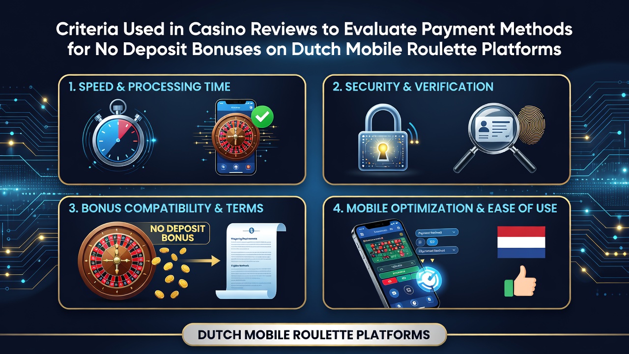 Criteria voor betalingsmethoden in casino reviews voor no deposit bonussen op mobiele roulette platforms