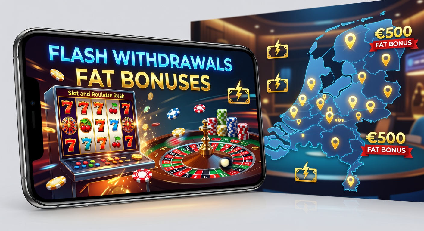 Speler geniet van snelle uitbetaling op mobiel casino met slots en roulette in de achtergrond, typisch voor Nederlandse markt