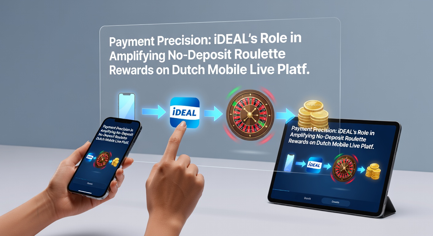 Live roulette tafel op mobiel scherm met iDEAL bevestiging en no-deposit chips zichtbaar