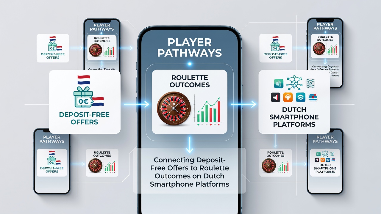 Grafiek die spelerstrajecten en roulette-uitkomsten op smartphones visualiseert