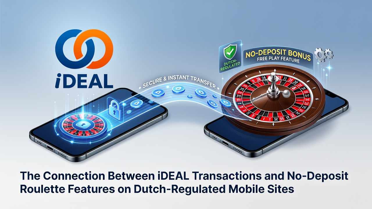 Illustratie van iDEAL-betalingen gekoppeld aan no-deposit roulette op Nederlandse mobiele casino-apps onder KSA-regulering